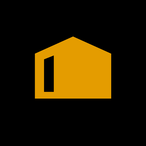 Logo du Bolton : la silhouette orange d'une maison à toit à deux versants